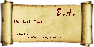Dostal Ada névjegykártya